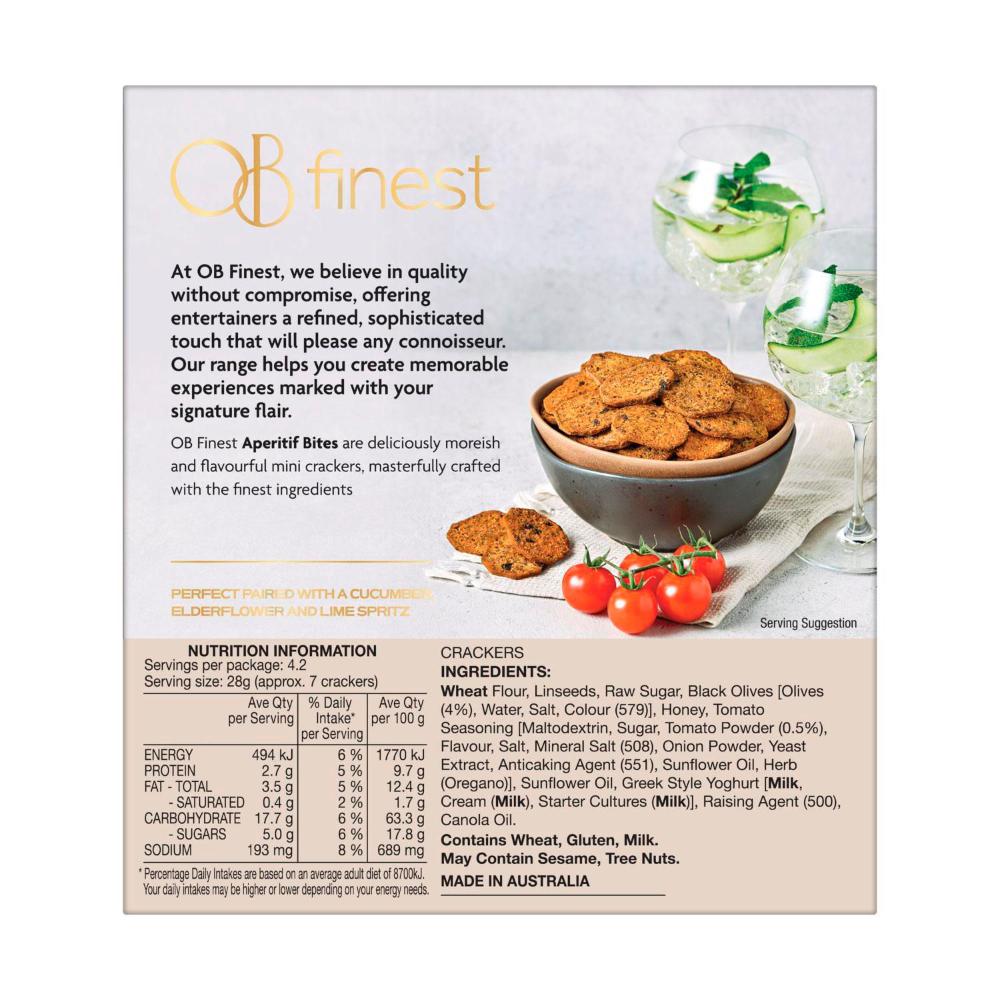 OB Finest Tomato & Black Olive Bites - 120g