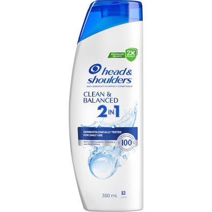 Head & Shoulders Clean & Balanced 2 In 1 Dandruff Shampoo & Conditioner 350ml
