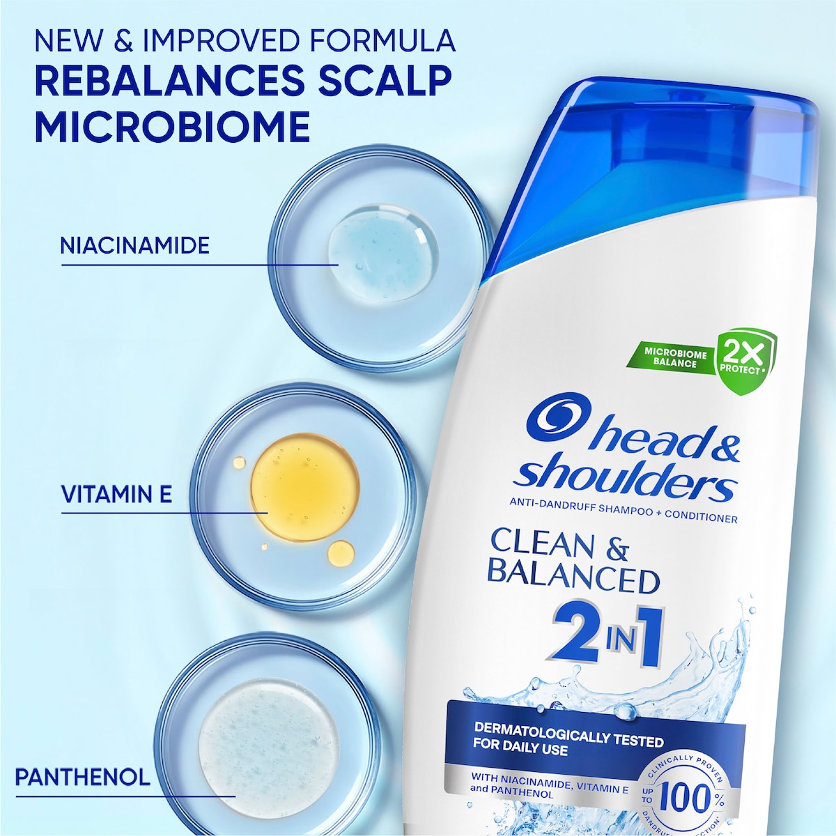 Head & Shoulders Clean & Balanced 2 In 1 Dandruff Shampoo & Conditioner 350ml