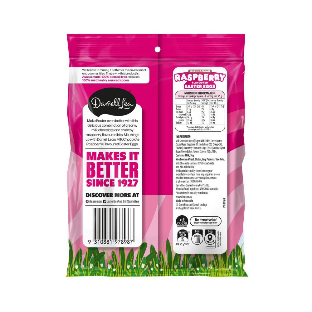Darrell Lea Raspberry Foiled Eggs - 110g