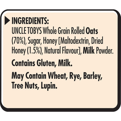 Uncle Tobys Oats Quick Sachets Big Bowl Creamy Honey Porridge 368g