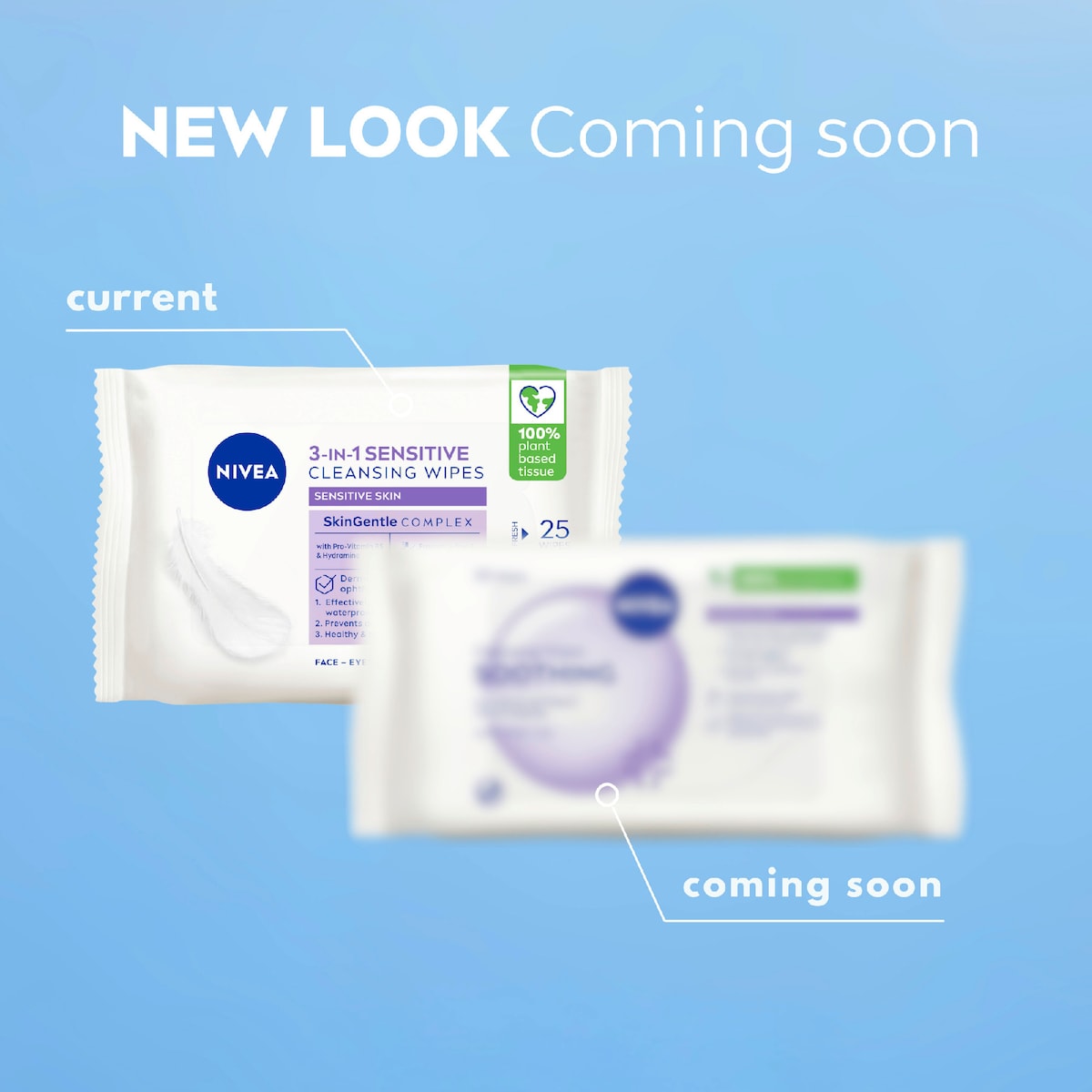 Nivea Sensitive Biodegradable Face Cleansing Makeup Wipes 25 Pack