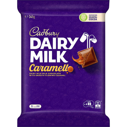 Cadbury Dairy Milk Caramel Chocolate Caramello Large Block 345g