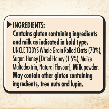 Uncle Tobys Oats Quick Sachets Family Pack Creamy Honey Porridge 700g
