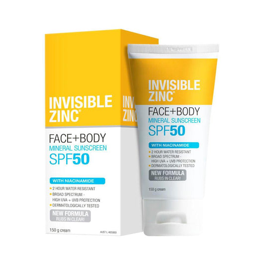 Invisible Zinc Face & Body SPF 50 Sunscreen - 150g