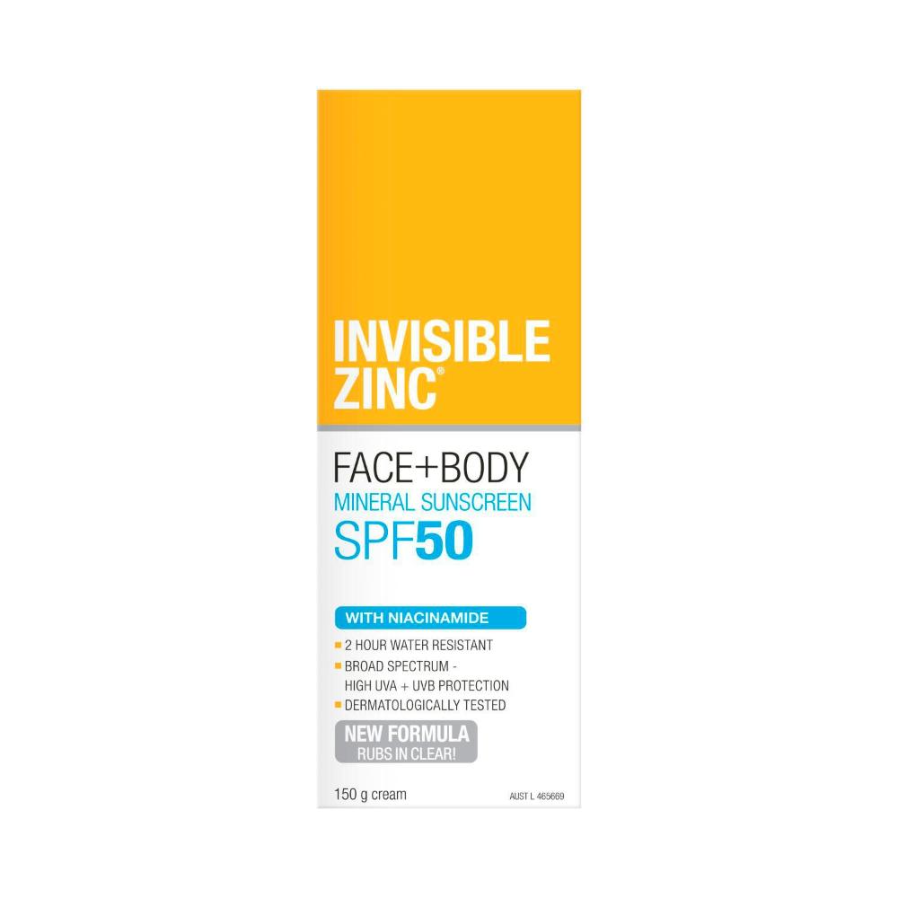 Invisible Zinc Face & Body Spf 50 Sunscreen - 150g