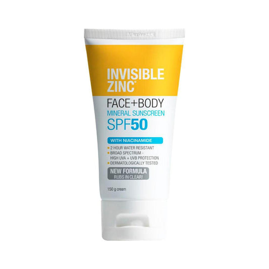 Invisible Zinc Face & Body SPF 50 Sunscreen - 150g