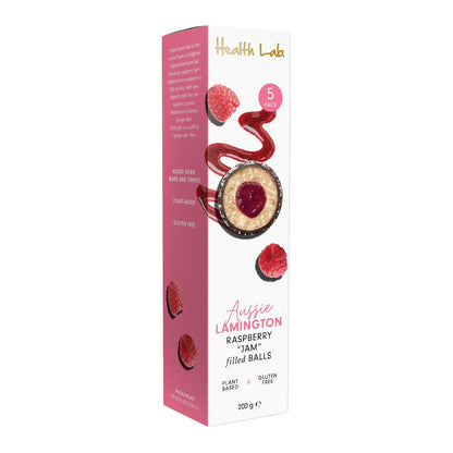 Health Lab Aussie Lamington Jam Filled Chocolate Coated Balls 5 Pack