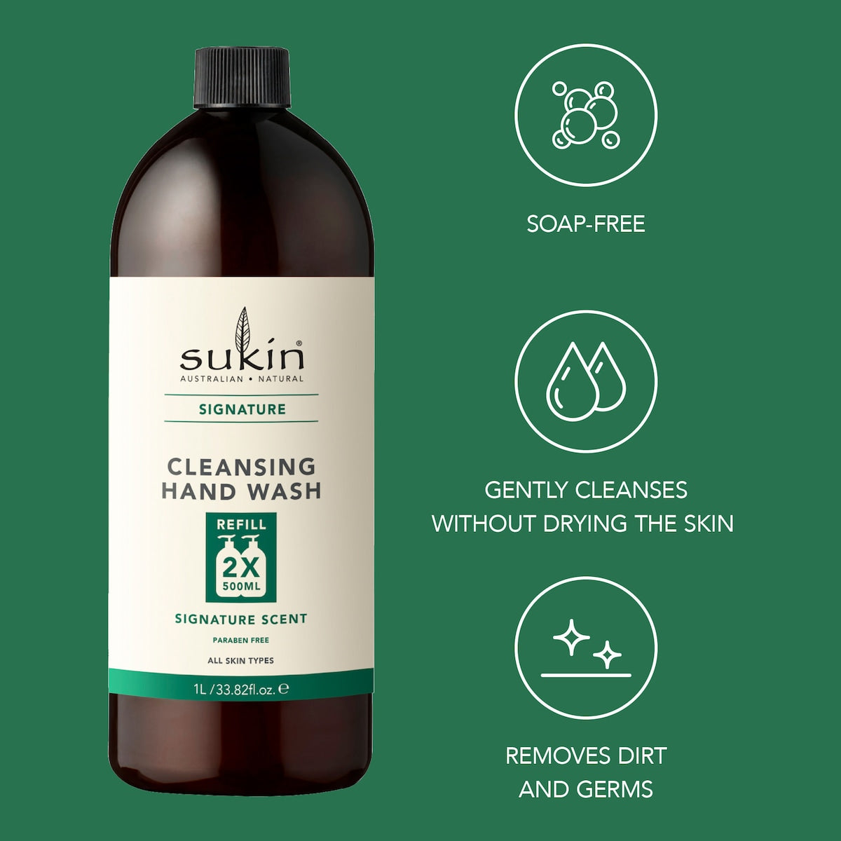 Sukin Cleansing Hand Wash Refill 1l