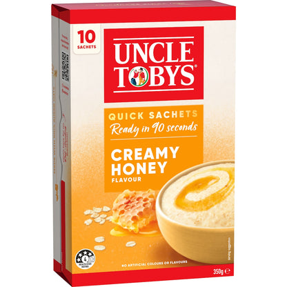 Uncle Tobys Oats Sachets Creamy Honey 10 Pack 350g