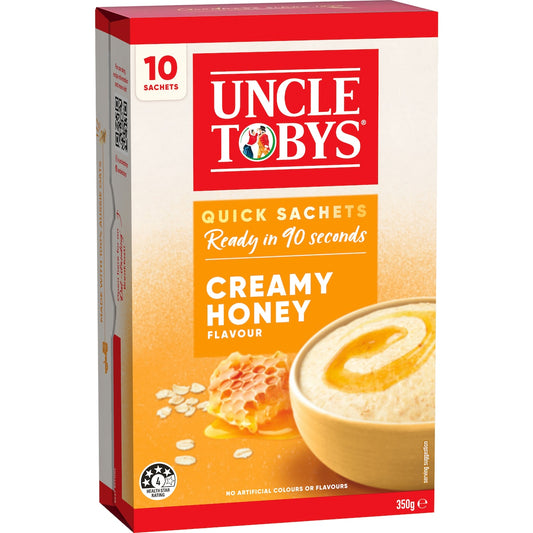 Uncle Tobys Oats Sachets Creamy Honey 10 Pack 350g