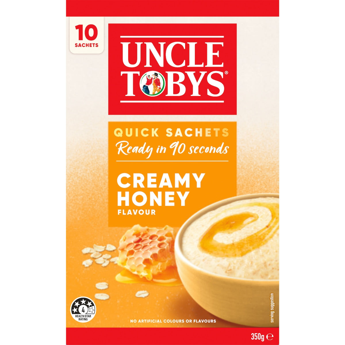 Uncle Tobys Oats Sachets Creamy Honey 10 Pack 350g