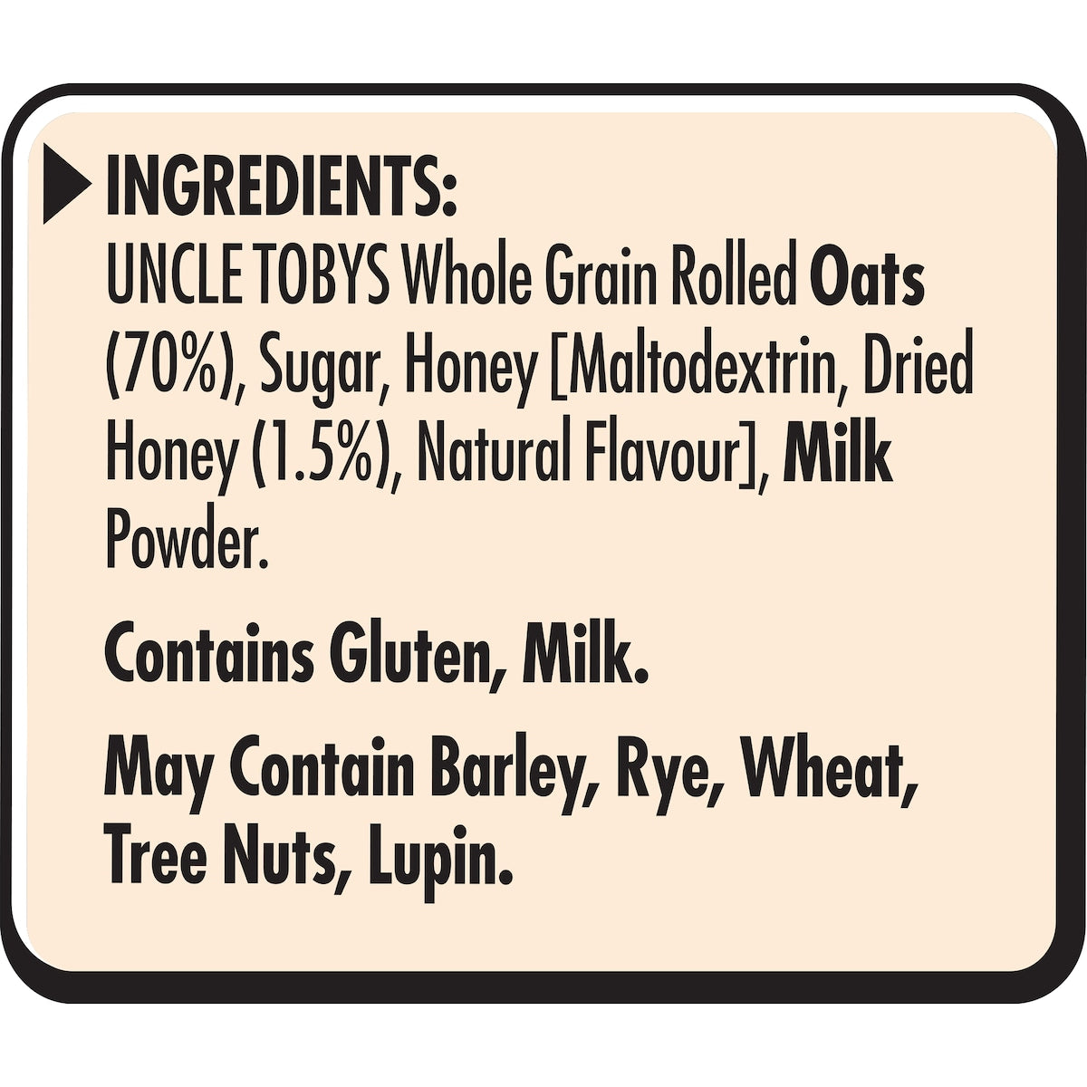 Uncle Tobys Oats Sachets Creamy Honey 10 Pack 350g