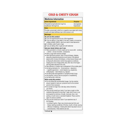 Robitussin Cold And Chesty Cough Cough Liquid Raspberry - 200mL