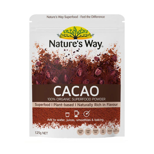 Nature's Way Super Foods Raw Organic Cacao Powder - 125g