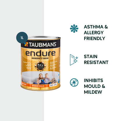 Taubmans Low Sheen Endure Interior Walls Paint - 1L - White