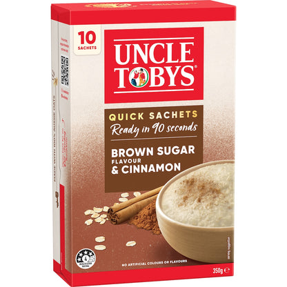 Uncle Tobys Oats Sachets Brown Sugar & Cinnamon 10 Pack 350g
