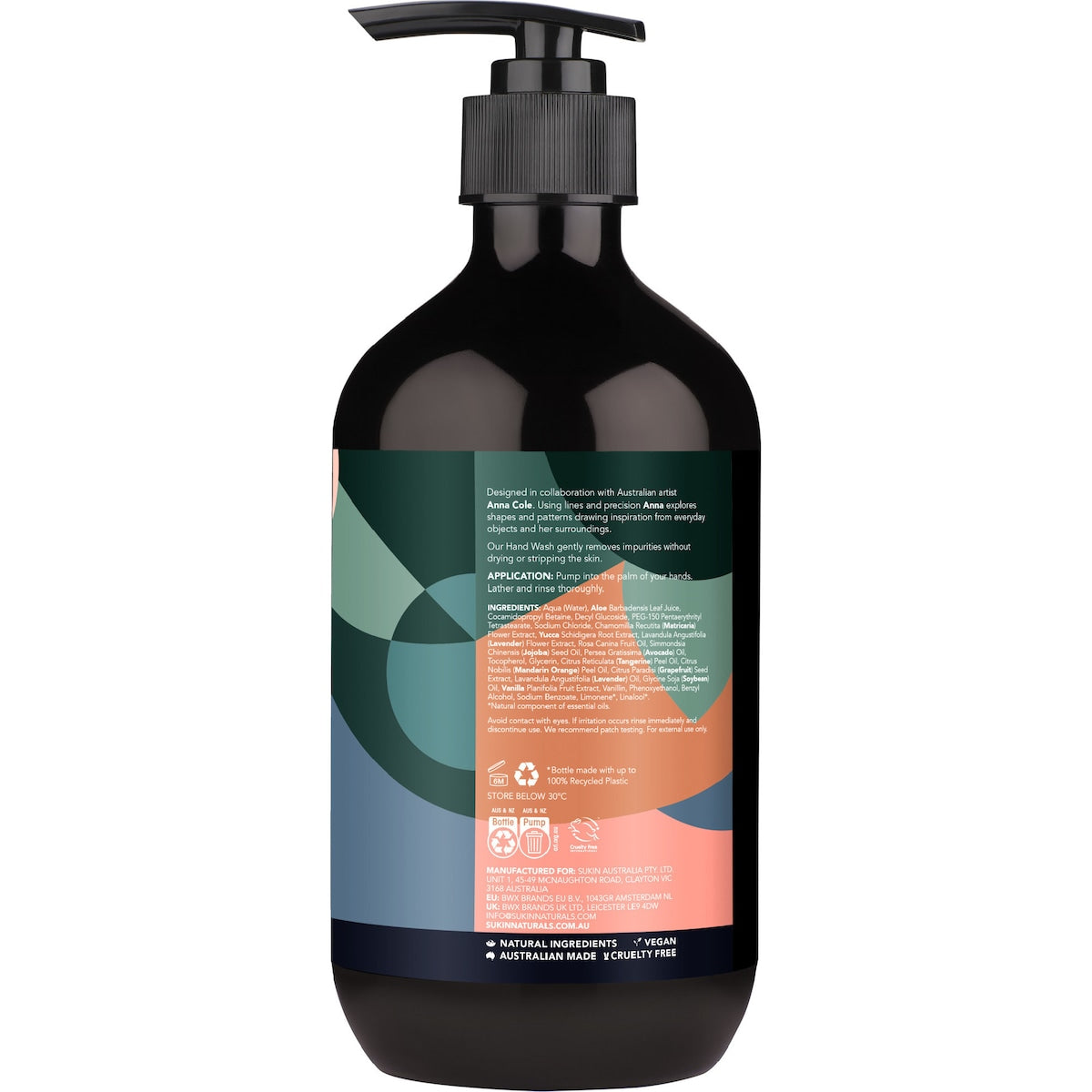 Sukin Art Series Anna Cole Hand Wash 500ml