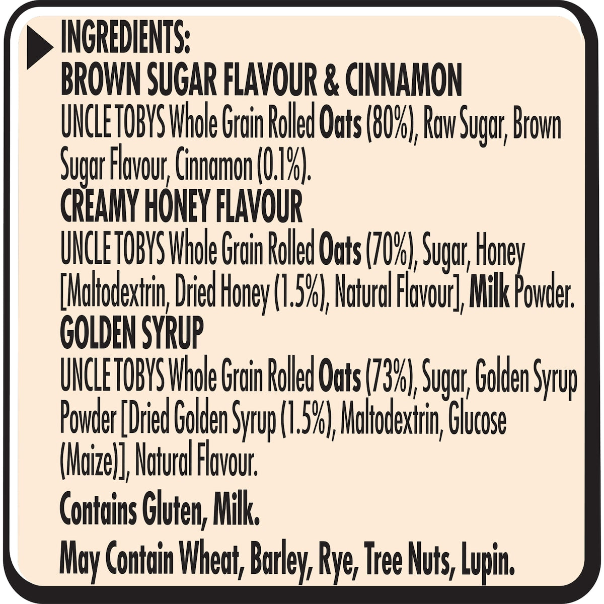 Uncle Tobys Oats Quick Sachets Classic Variety Porridge 350g