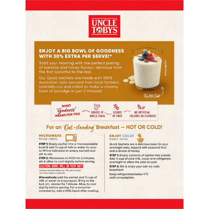 Uncle Tobys Big Bowl Oats Banana & Honey 8 Pack 368g