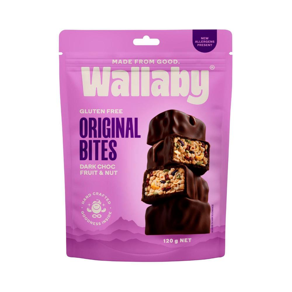 Wallaby Original Bites Dark Choc Fruit And Nut - 120g
