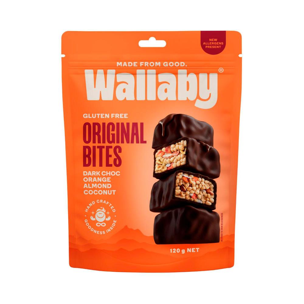 Wallaby Original Bites Dark Choc Orange Almond Coconut - 120g