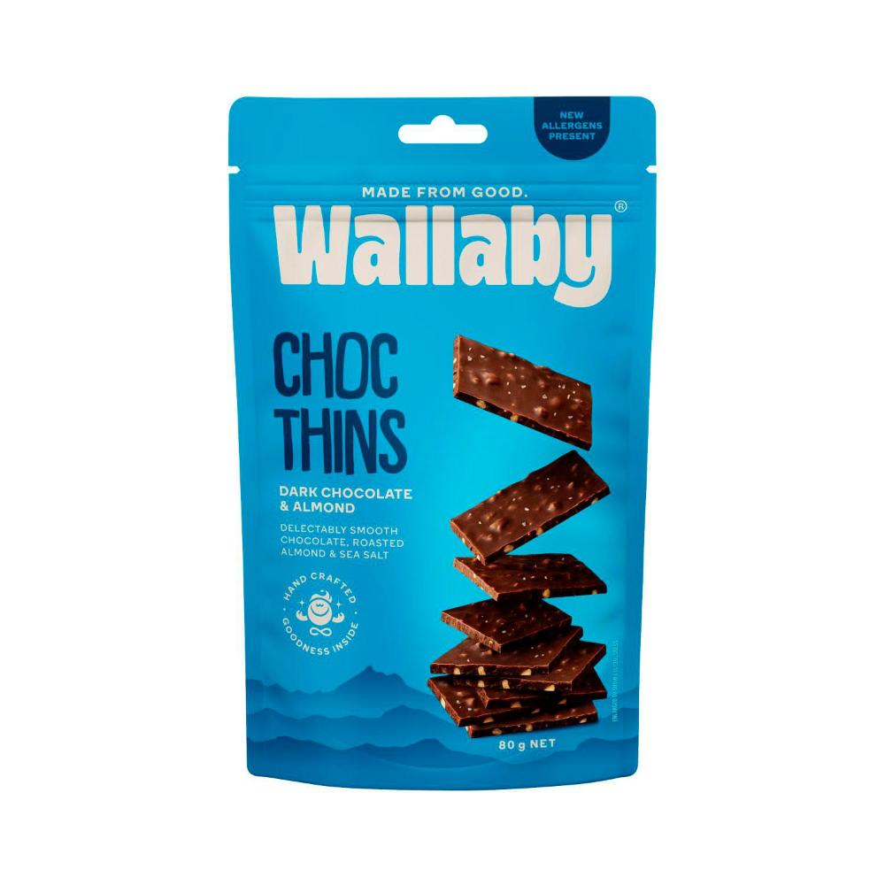 Wallaby Chocolate Thins Almond Sea Salt - 80g
