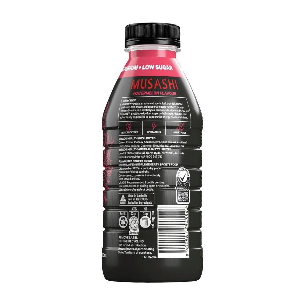 Musashi Hydrate Drink Watermelon - 600mL