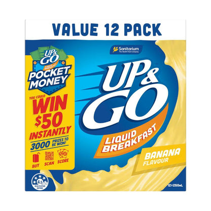 Sanitarium Up&go Liquid Breakfast Fridge Banana 12x250ml - 3L