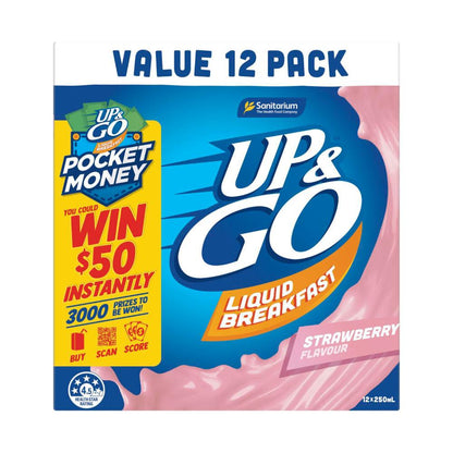 Sanitarium Up&go Liquid Breakfast Fridge Pack Strawberry 12x250ml - 3L