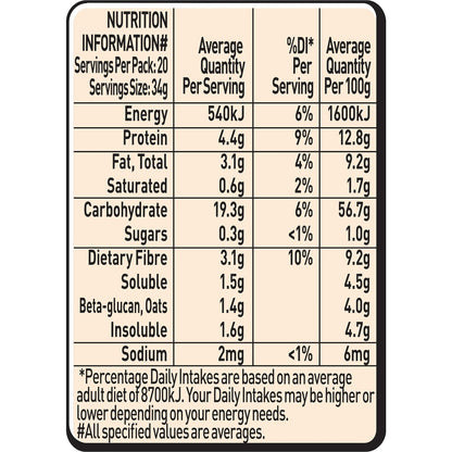 Uncle Tobys Oats Quick Sachets Family Pack Original Porridge 680g