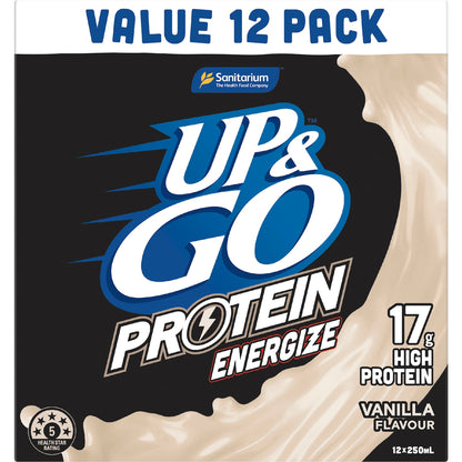 Up&go Protein Energize Breakfast Liquid Vanilla 250ml X 12 Pack