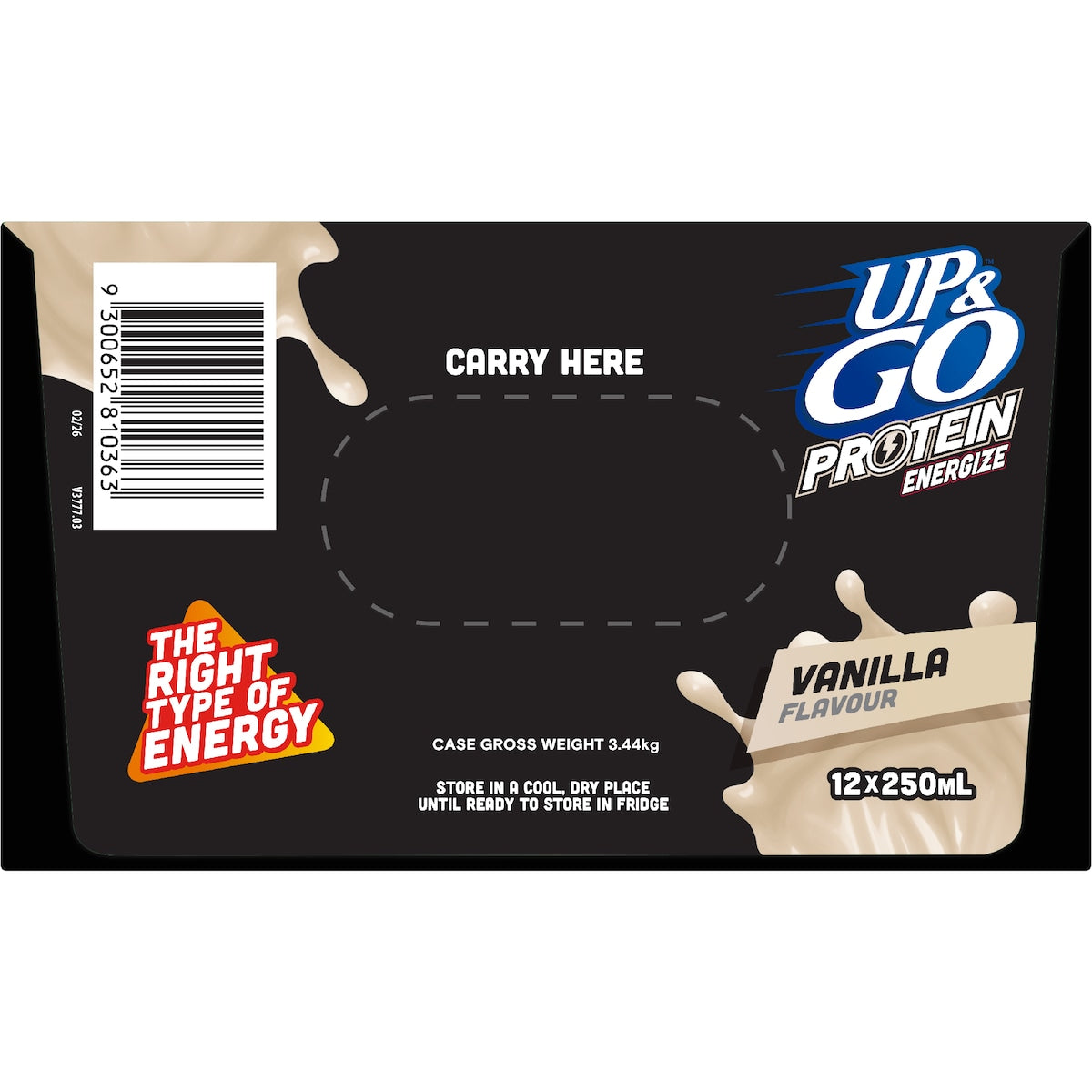 Up&go Protein Energize Breakfast Liquid Vanilla 250ml X 12 Pack