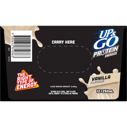 Up&go Protein Energize Breakfast Liquid Vanilla 250ml X 12 Pack