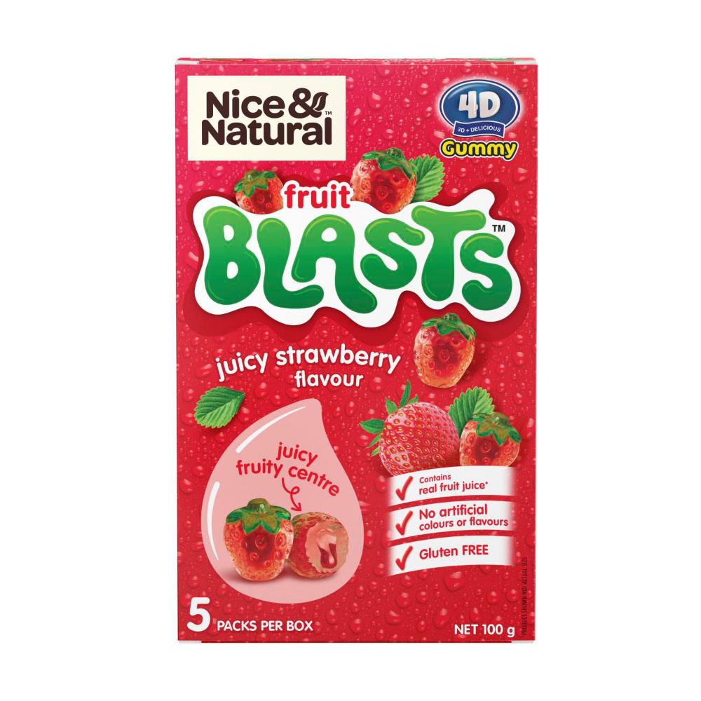 Nice & Natural Fruit Blasts Fruit Snacks Strawberry 5 Pack - 100g