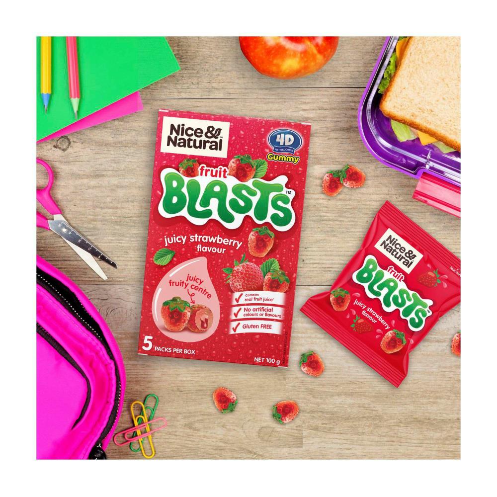 Nice & Natural Fruit Blasts Fruit Snacks Strawberry 5 Pack - 100g