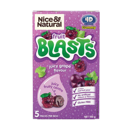 Nice & Natural Fruit Blasts Juicy Grape Flavour 5 Pack - 100g