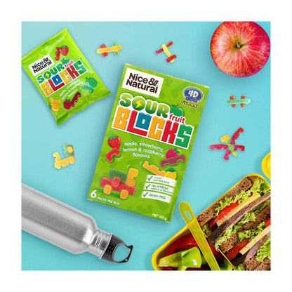 Nice & Natural Sour Fruit Blocks 6 Pack - 120g