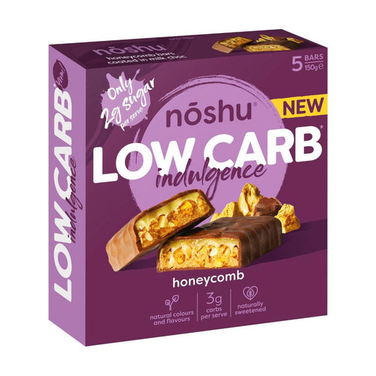 Noshu Low Carb Honeycomb Nougat Indulgence Bars 5 Pack - 150g