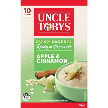 Uncle Tobys Oats Quick Sachets Apple & Cinnamon Porridge 350g