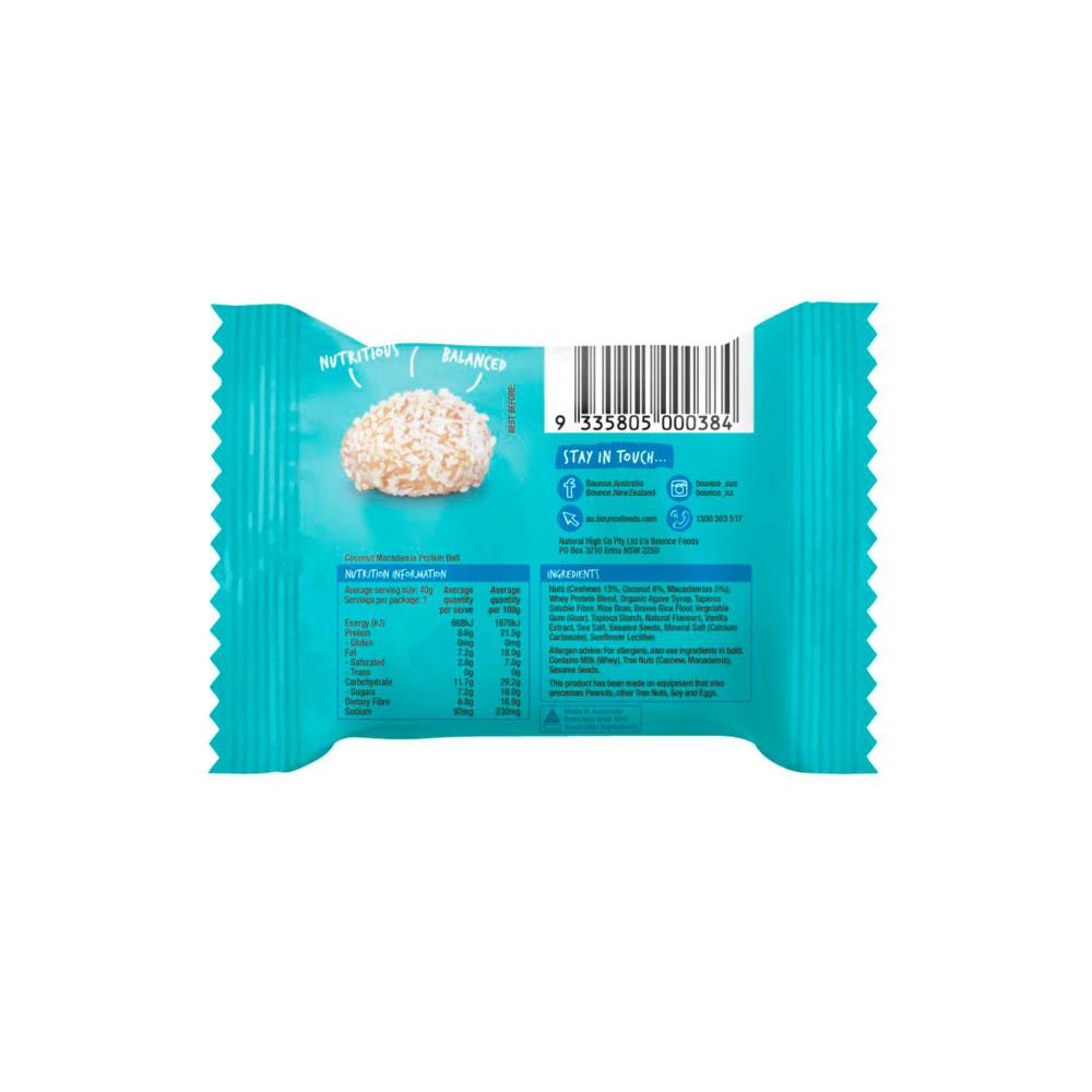 Bounce Gluten Free Coconut Macadamia Natural Energy Ball - 40g