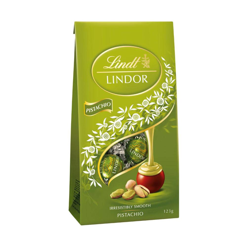 Lindt Lindor Pistachio Chocolate Bag - 123g