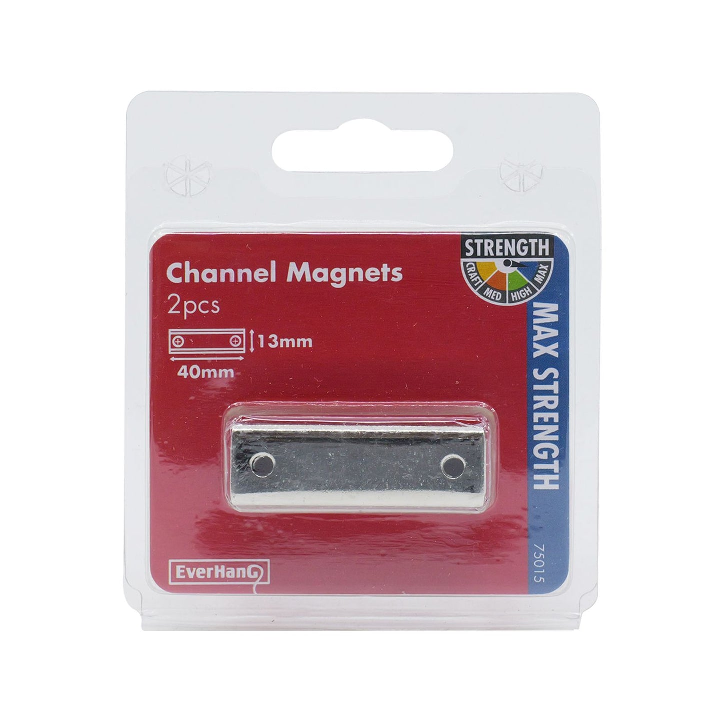 Everhang Rare Earth Channel Magnet - 40 x 13.5mm - 2 Pack