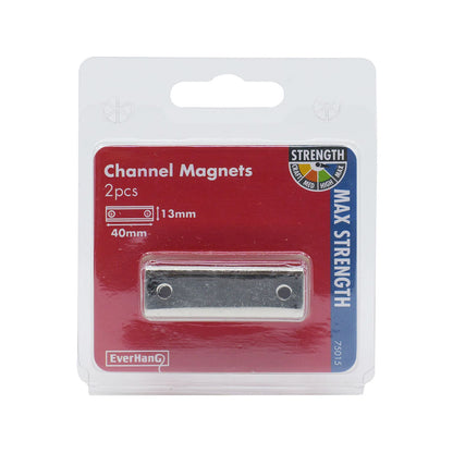 Everhang Rare Earth Channel Magnet - 40 x 13.5mm - 2 Pack