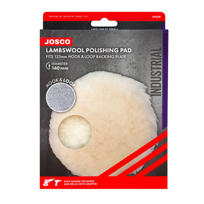 Josco Hook and Loop Lambswool Bonnet Polishing Pad - 125mm