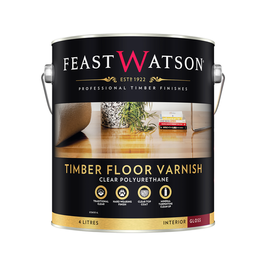 Feast Watson Timber Floor Varnish - 4L - Oil Based - Gloss Finish