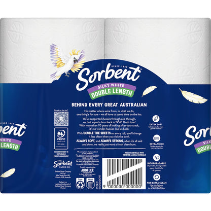 Sorbent Double Length 3 Ply Toilet Paper 4 Pack