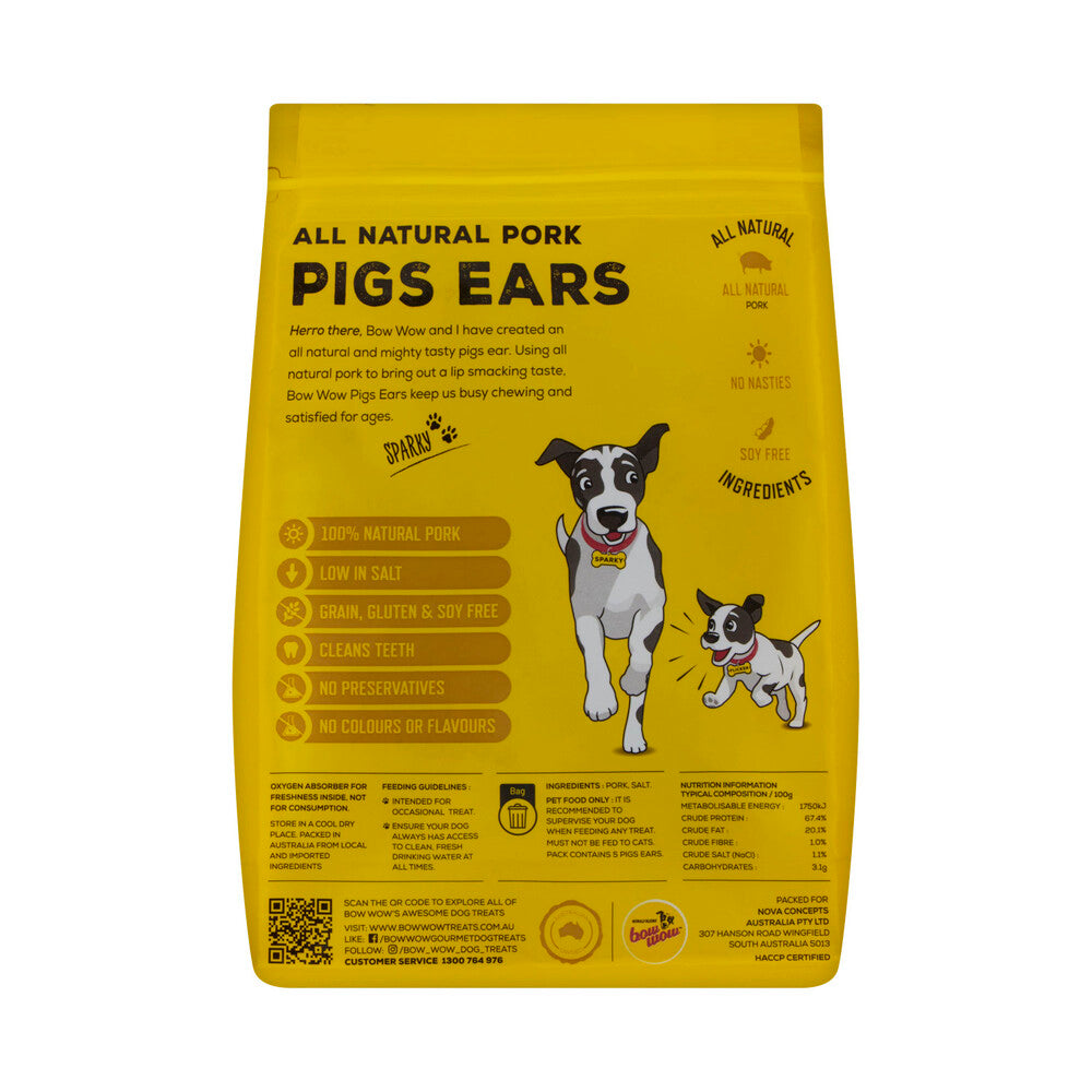 Bow Wow Pigs Ears Dog Treats - 5 pack