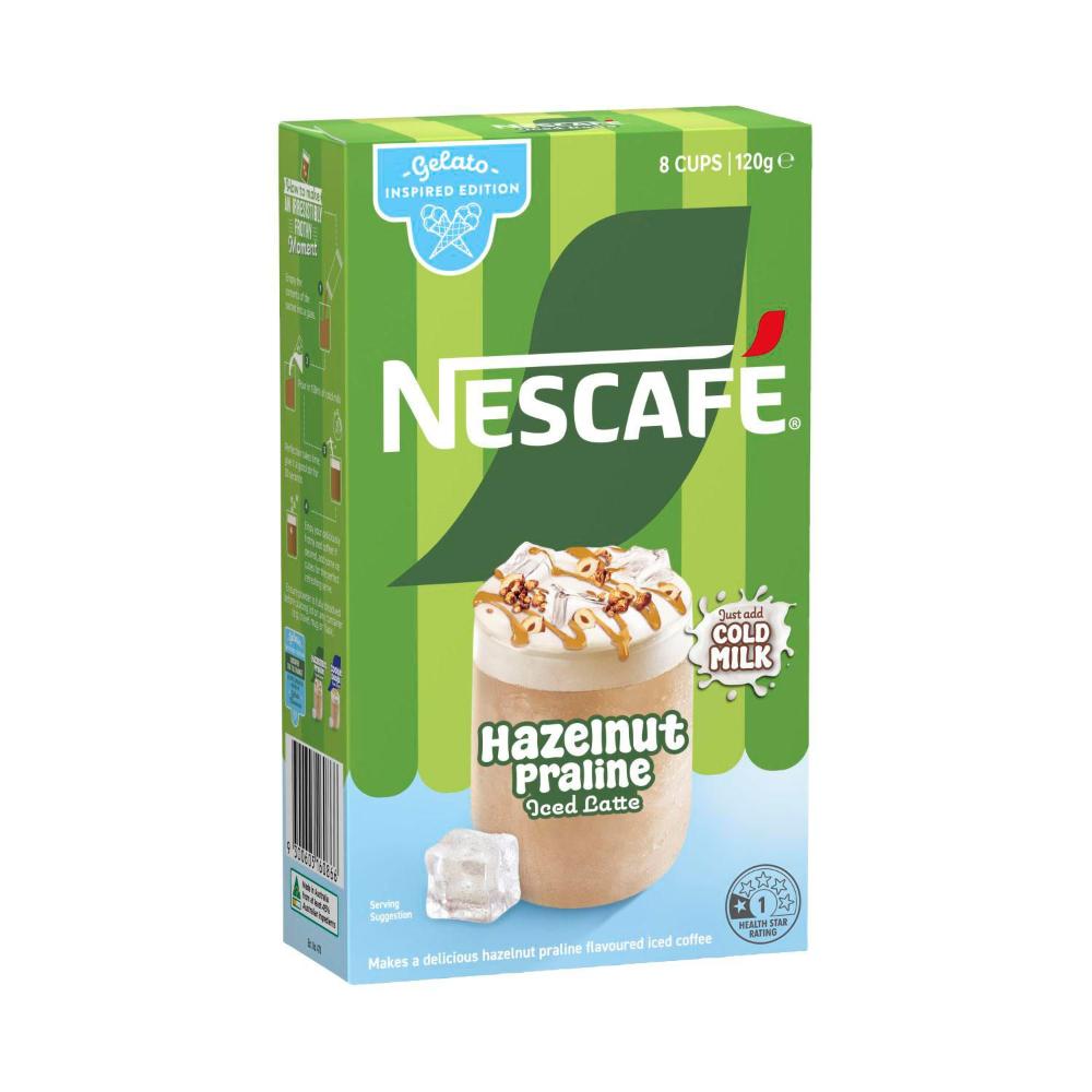 Nescafe Hazelnut Praline Iced Latte Coffee Sachets - 8 Pack