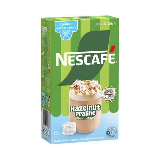 Nescafe Hazelnut Praline Iced Latte Coffee Sachets - 8 Pack